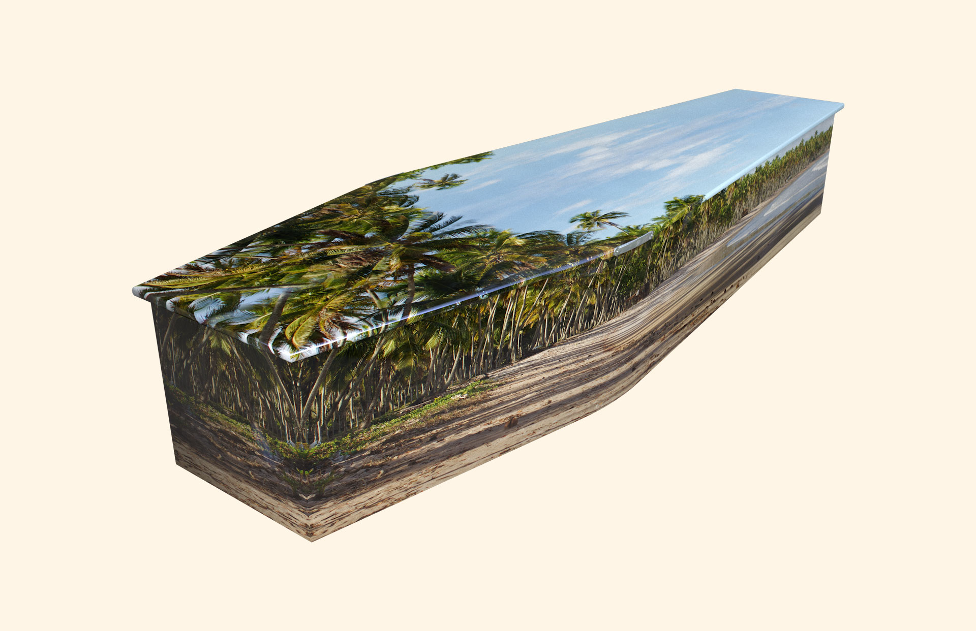 Paradise design on a traditional coffin